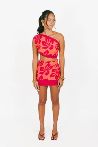 Short pareo Tipanie red and orange