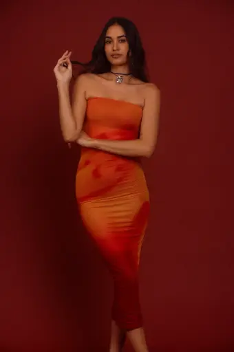 Long Lys Tube Dress Red