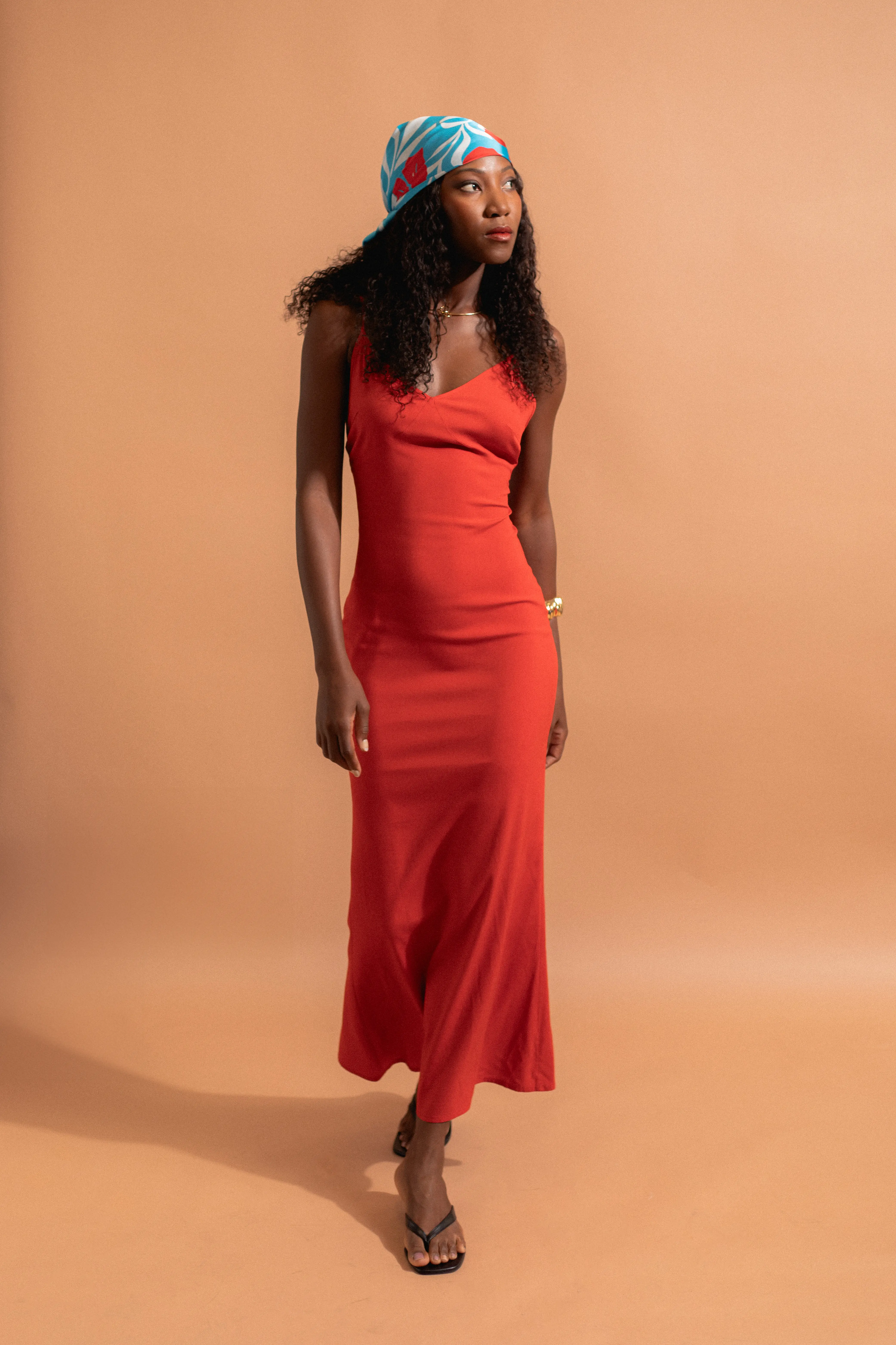 Long Raita dress - red