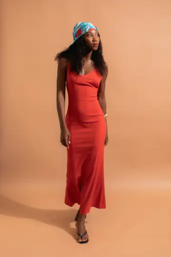 Long Raita dress - red