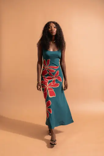 Long Teumere dress - Deep blue