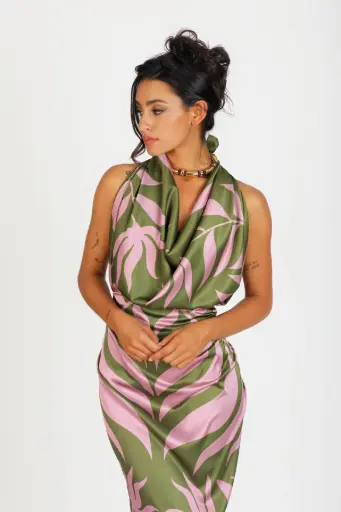 Long Pareo Apetahi Green and Pink